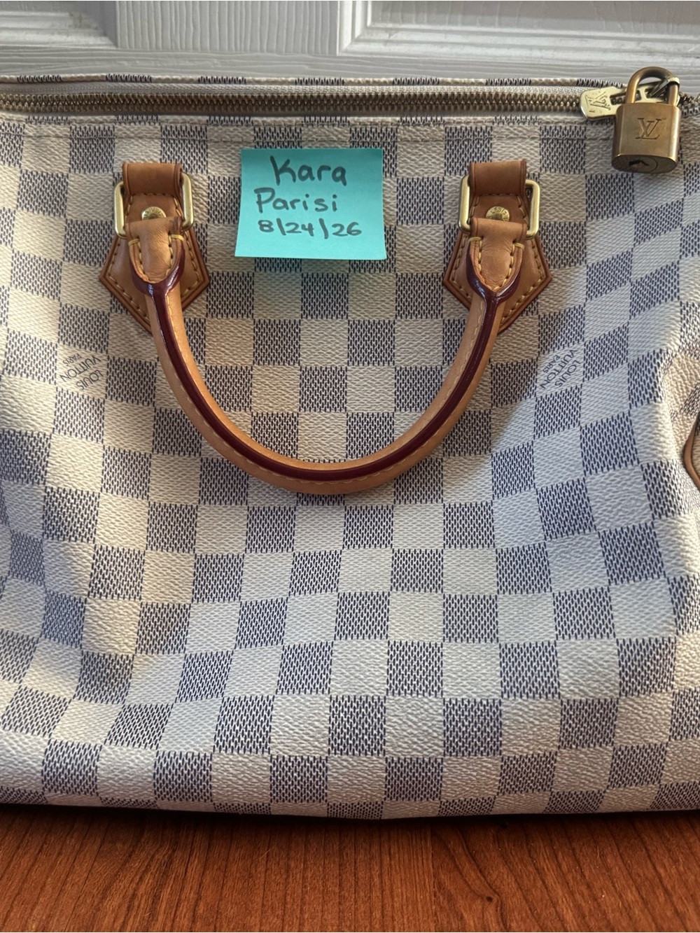 Louis Vuitton Damier Azur Canvas Speedy Bag - White/Blue